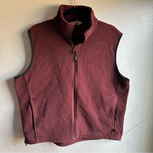 Woolrich Men’s Burgundy Fleece Vest Size‎ Large Outdoor Hiking Layering